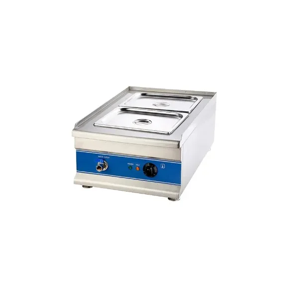 Calentador de alimentos eléctrico con controles frontales.