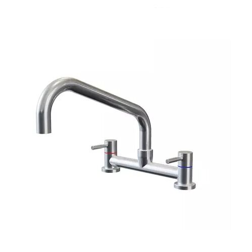 Grifo de cocina doble mando moderno metálico