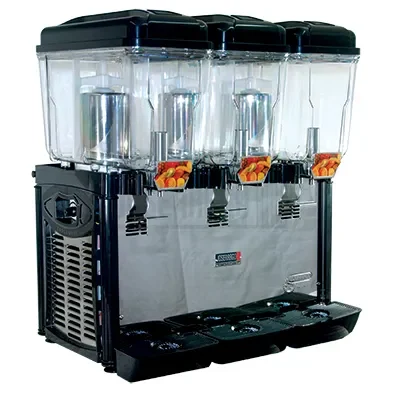 Dispensador de bebidas triple con contenedores transparentes