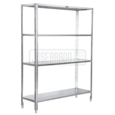 Estante metálico de almacenamiento industrial.