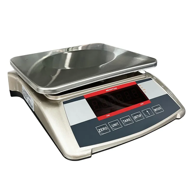 Balanza electrónica digital para pesaje preciso.