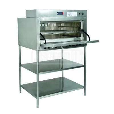 Horno industrial de acero inoxidable con estantes