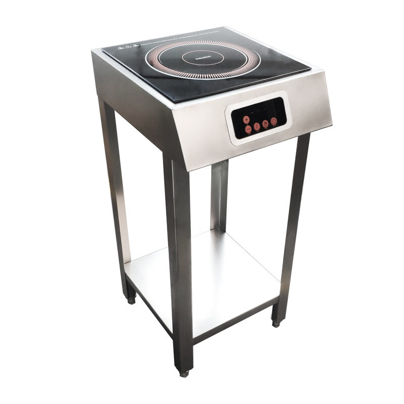 Estufa de inducción de acero inoxidable profesional.