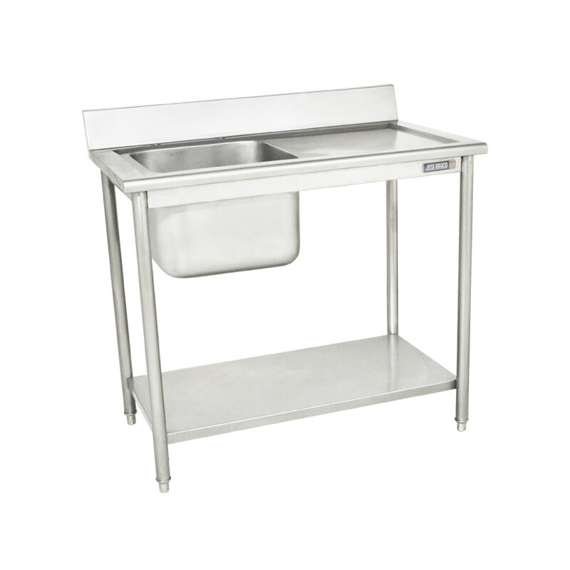 Lavaplatos industrial acero inoxidable con estante inferior.