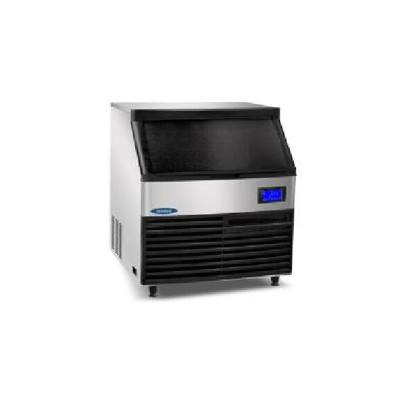 Máquina de hielo profesional de acero inoxidable.