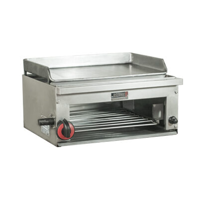Asador y plancha de cocina industrial inoxidable