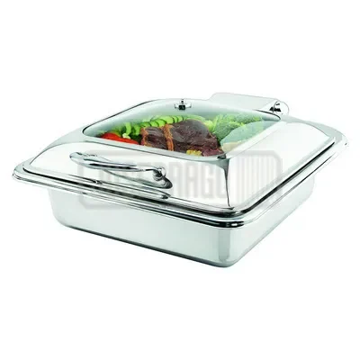 Bandeja de acero inoxidable para catering con tapa