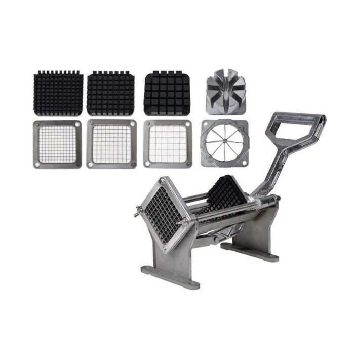 Cortador de patatas profesional con diferentes cuchillas.