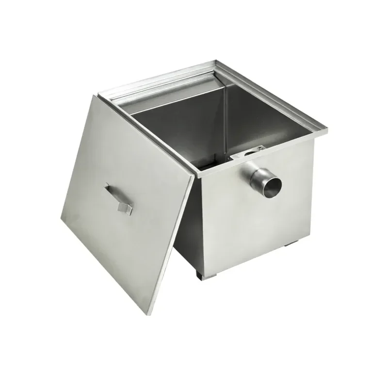 Trampa de grasa industrial de acero inoxidable para cocina.